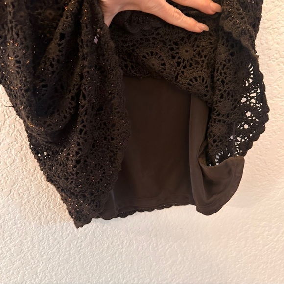 INC International Concepts Brown Crochet Beaded Tank Top 2X Wool Blend Classic - Picture 6 of 8